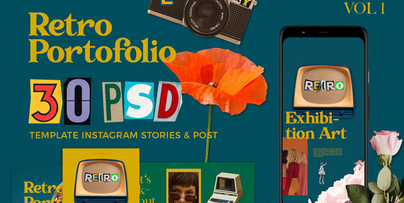 Retro Portho Instagram Post Stories