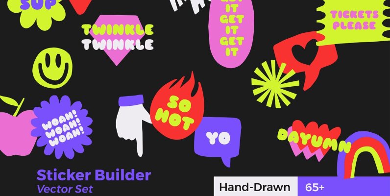 Sticker Builder Vector Set