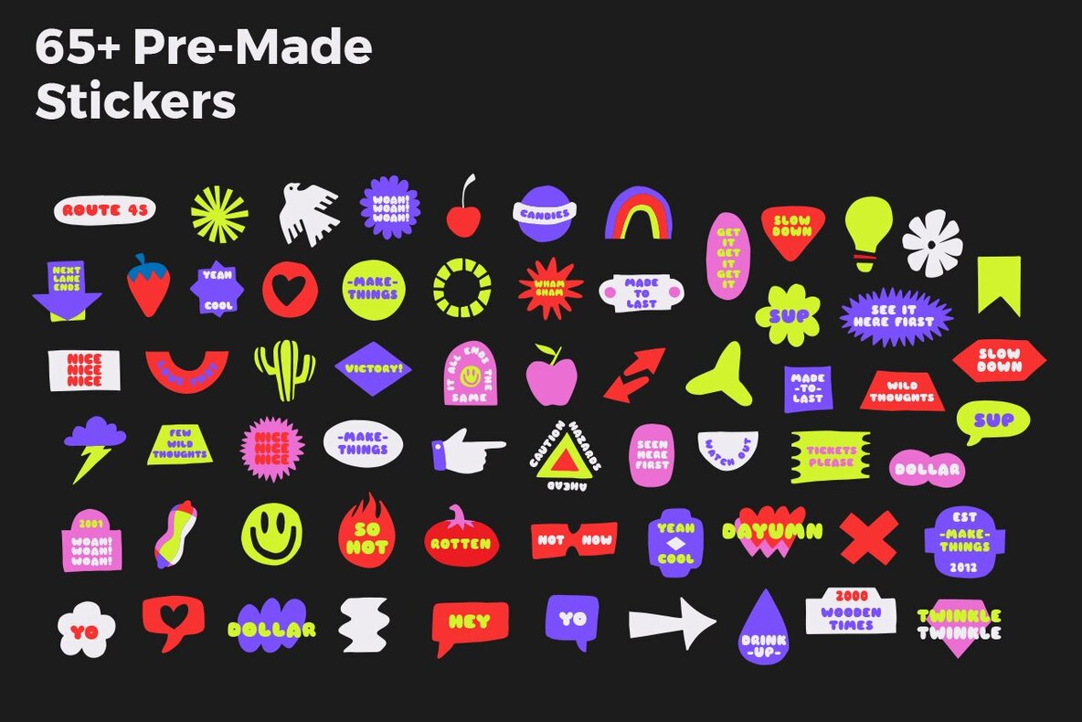 Sticker Builder Vector Set Sticker Builder Vector Set