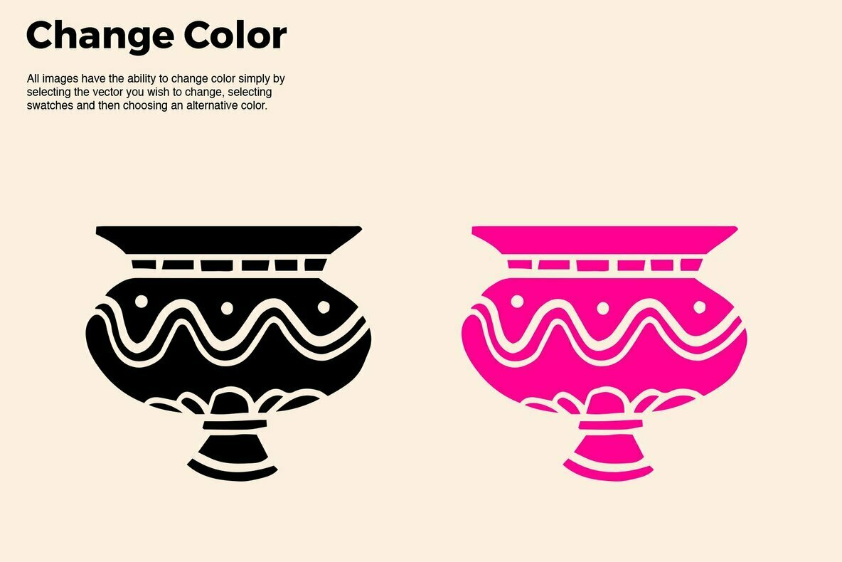 Vase and Mugs Vector Set 2
