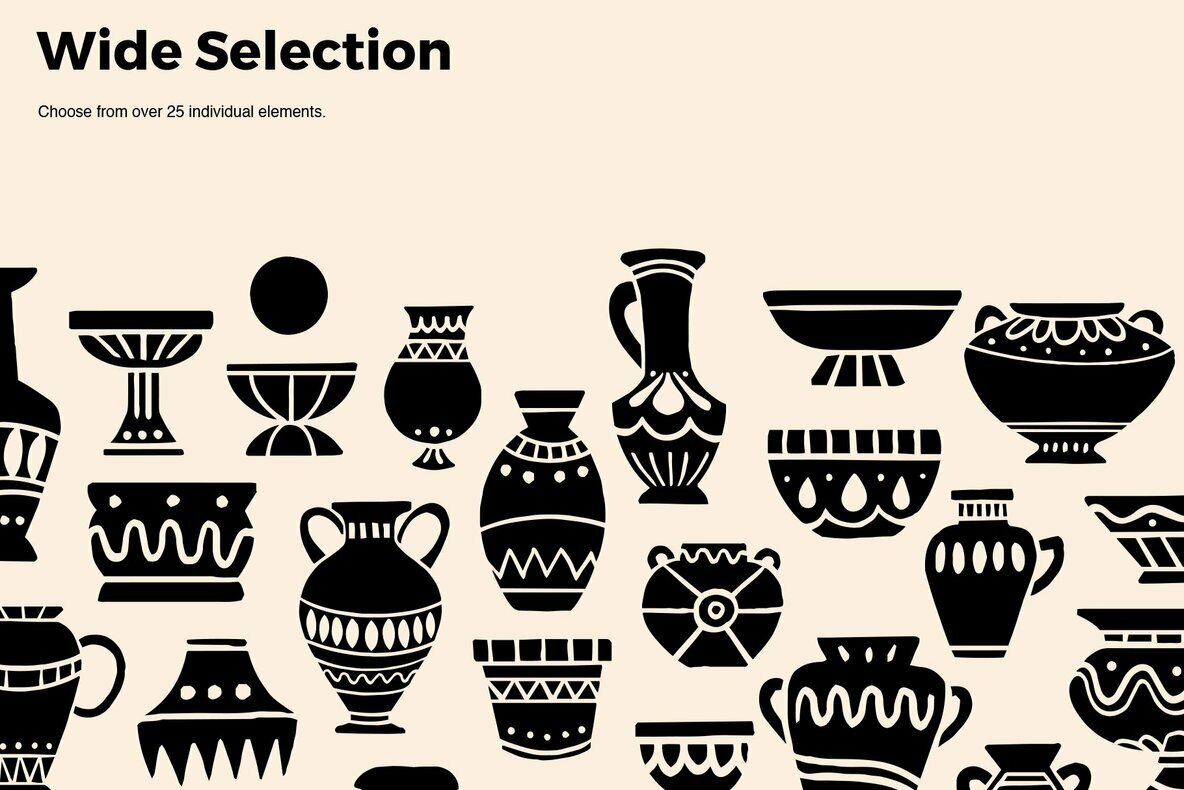 Vase and Mugs Vector Set 4