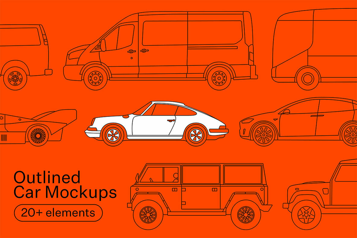 Outlined Car Mockups 1