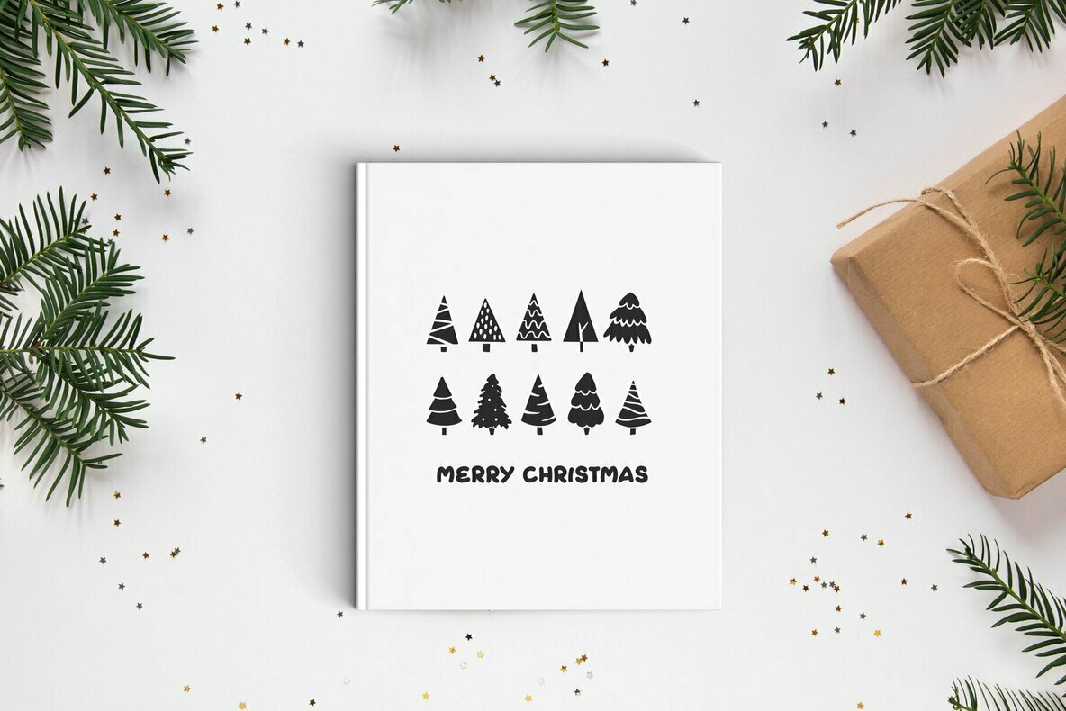 Christmas Linocut Vector Set Christmas Linocut Vector Set