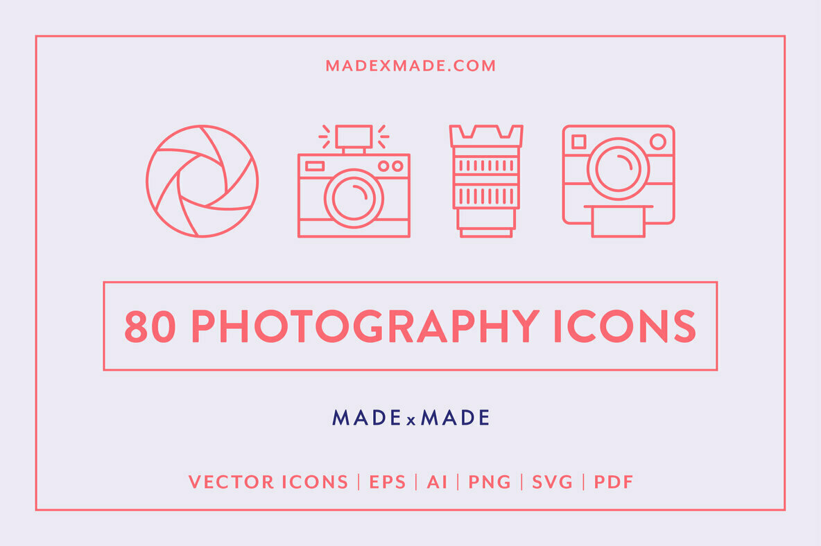 Photography Line Icons Photography Line Icons