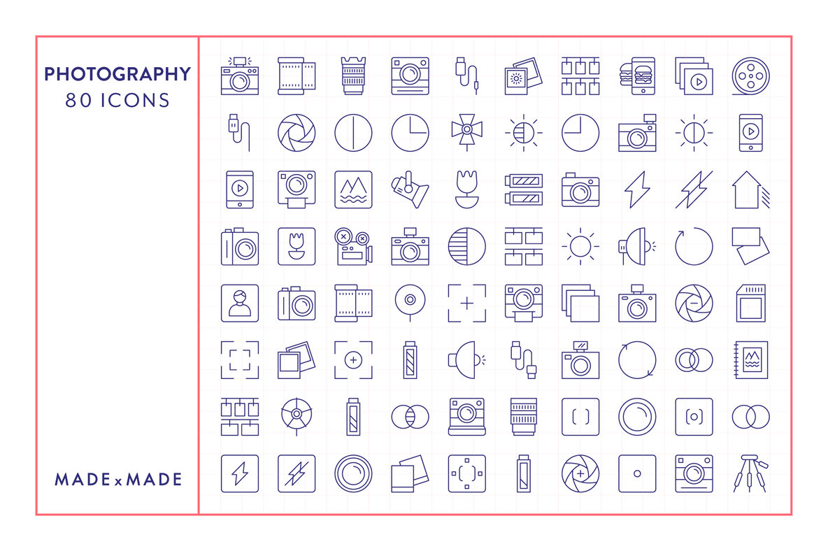 Photography Line Icons Photography Line Icons
