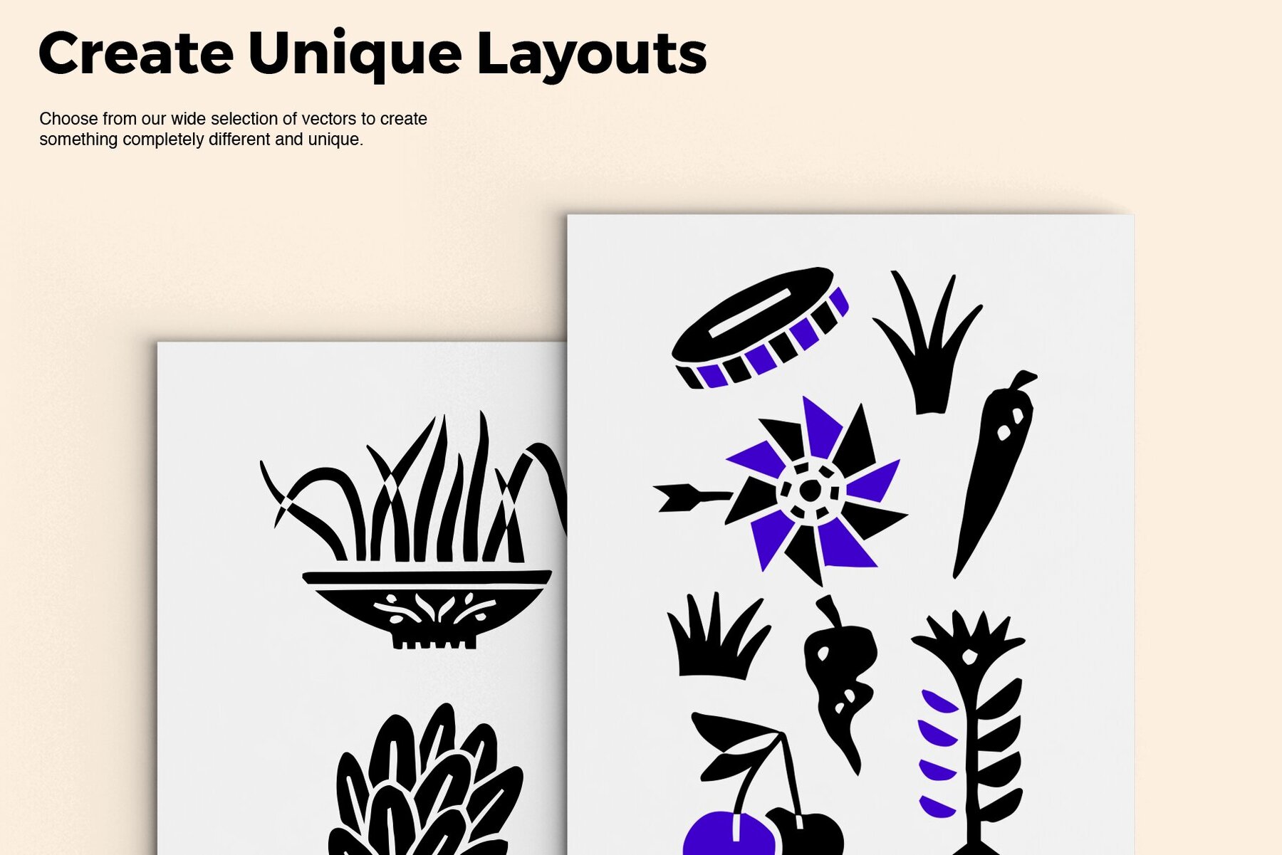 Abstract Linocut Vector Set IV 5