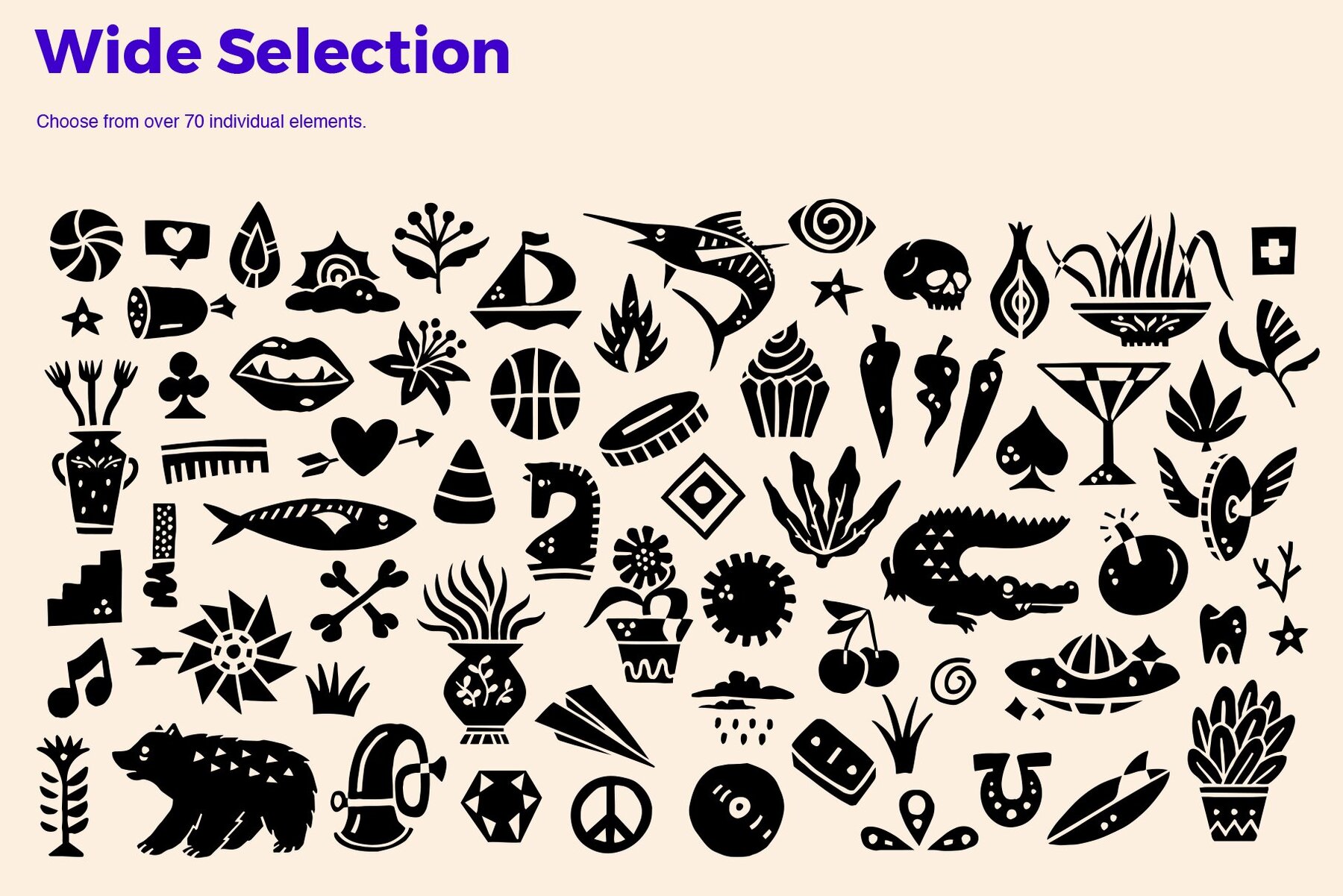 Abstract Linocut Vector Set IV 6