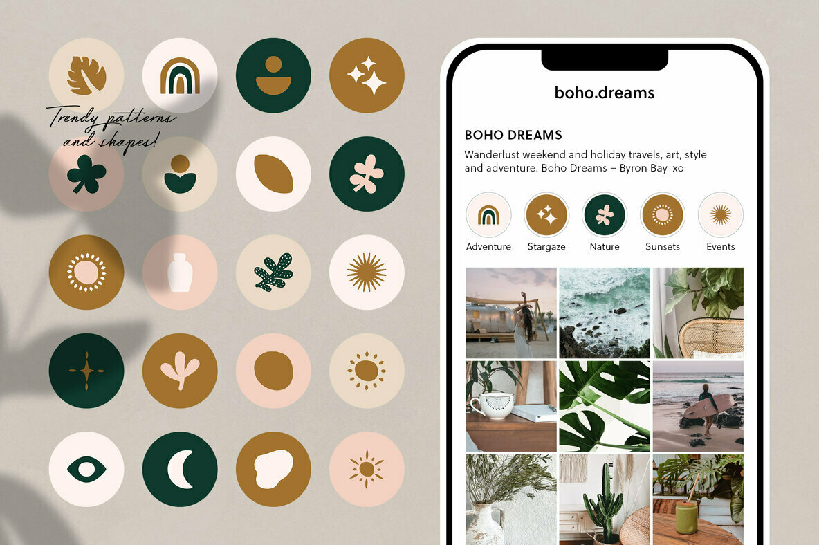 Instagram Highlight Covers Boho Objects Instagram Highlight Covers Boho Objects