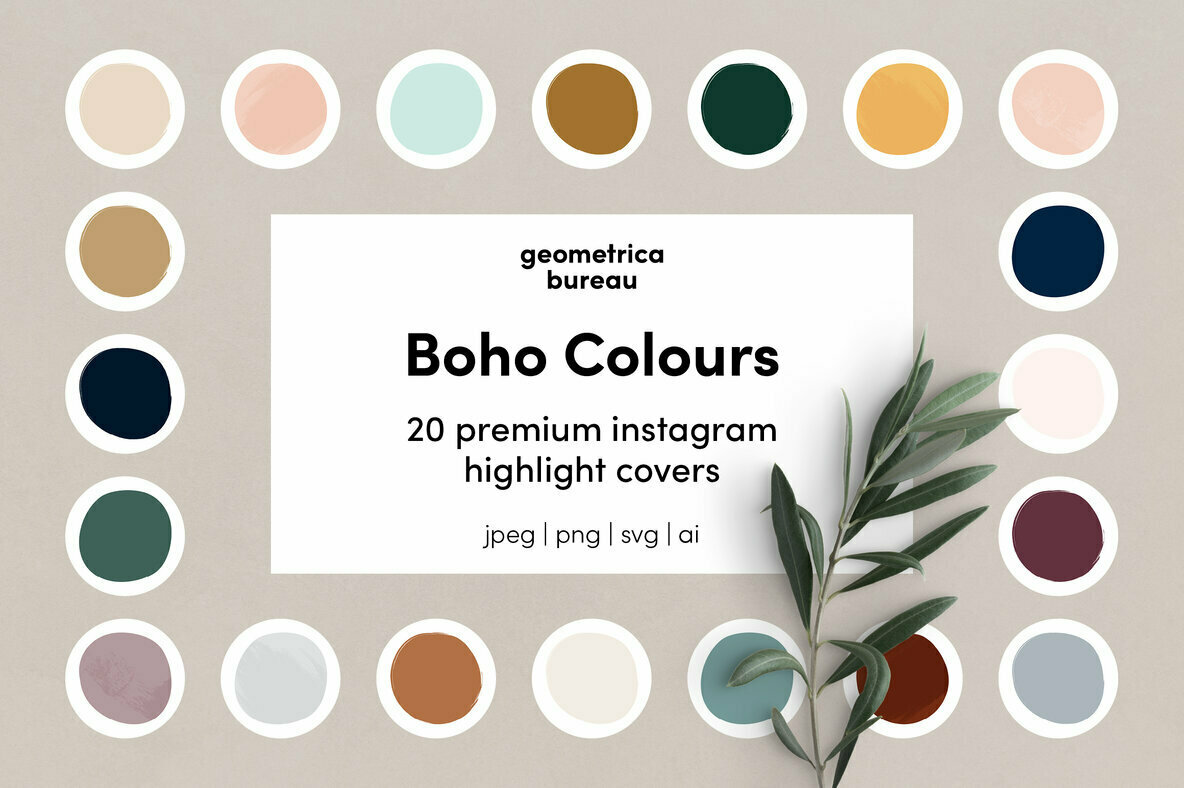 Instagram Highlight Covers Boho Colours 1