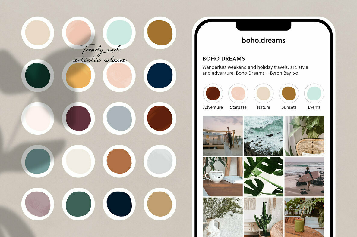 Instagram Highlight Covers Boho Colours 2