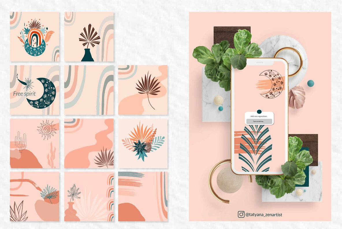 Boho Social Media Stories Layout 4