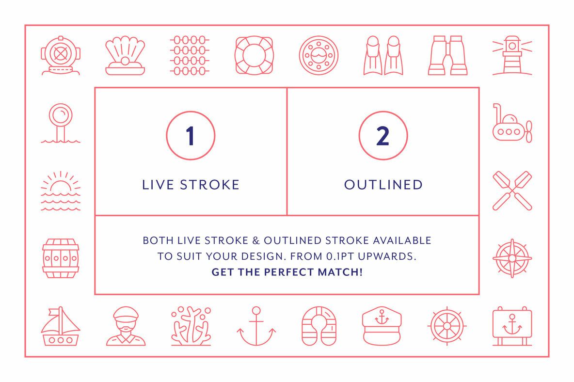 Nautical Line Icons 4