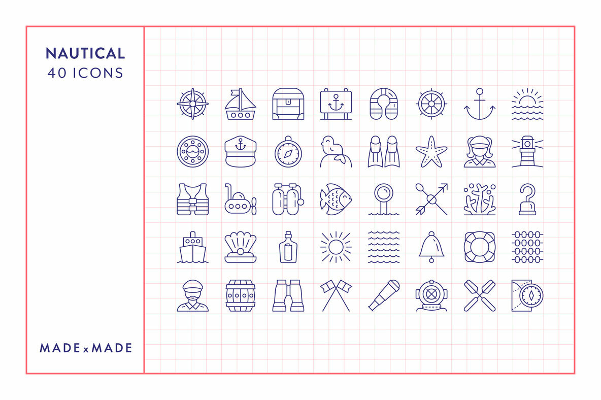 Nautical Line Icons 5