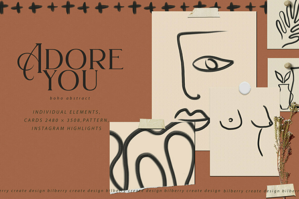 ADORE YOU Boho Abstract Set ADORE YOU Boho Abstract Set