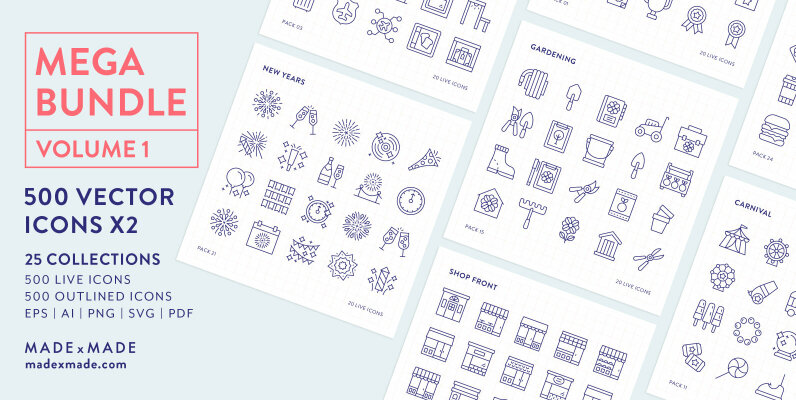 Mega Bundle Line Icons Vol 1