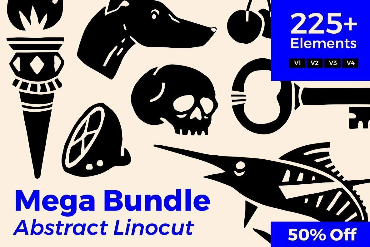 Abstract Linocut Mega Bundle Abstract Linocut Mega Bundle