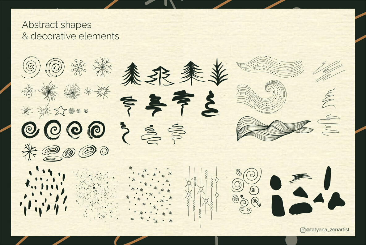 Abstract   Linear Winter wonderland Clipart Collection 4