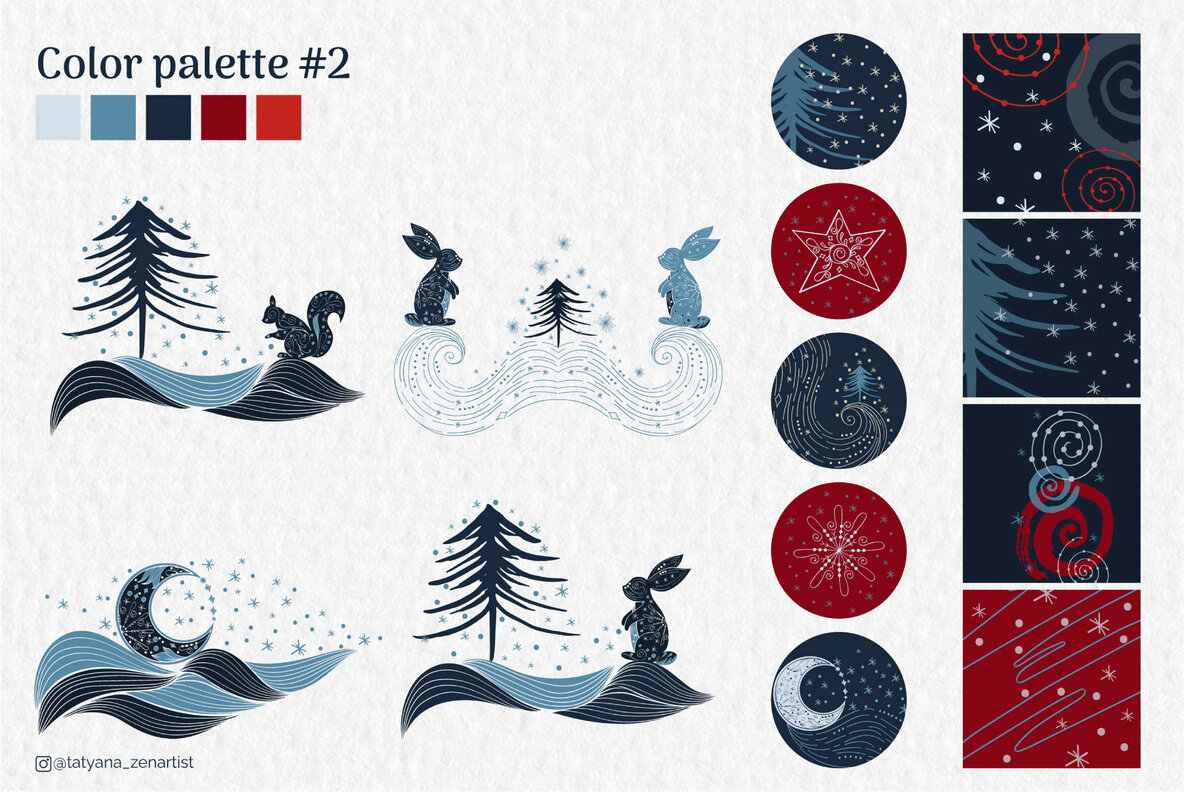Abstract   Linear Winter wonderland Clipart Collection 9