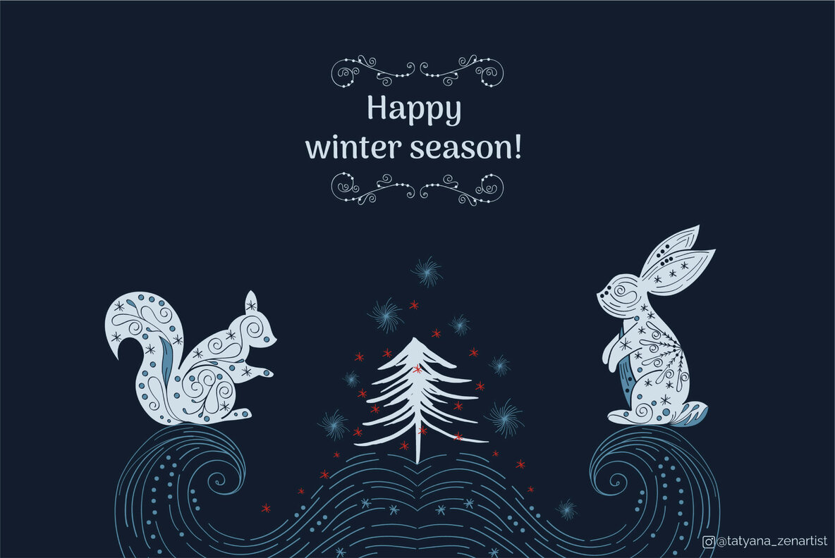 Abstract   Linear Winter wonderland Clipart Collection 13