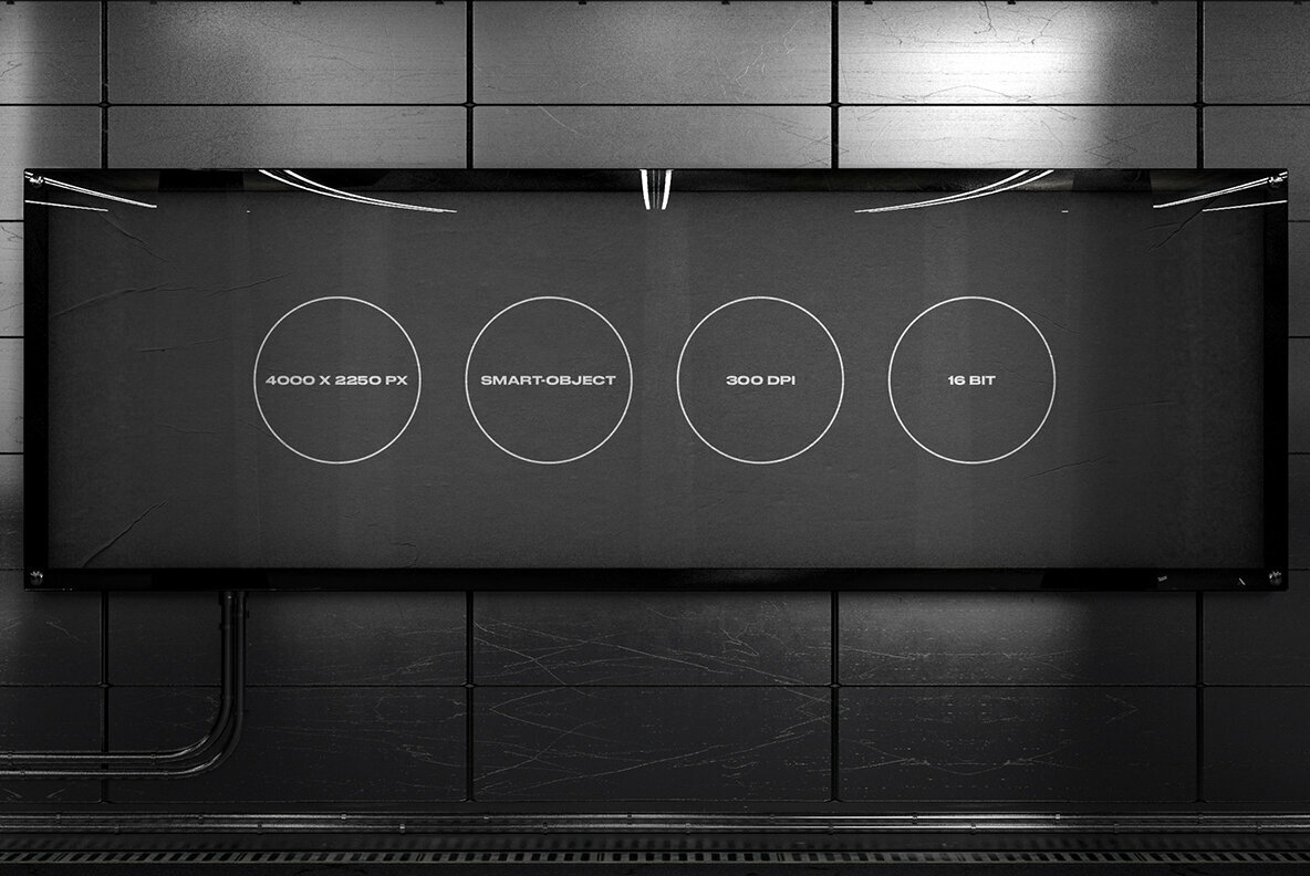 Subway Billboard Mockup No 001 Subway Billboard Mockup No 001
