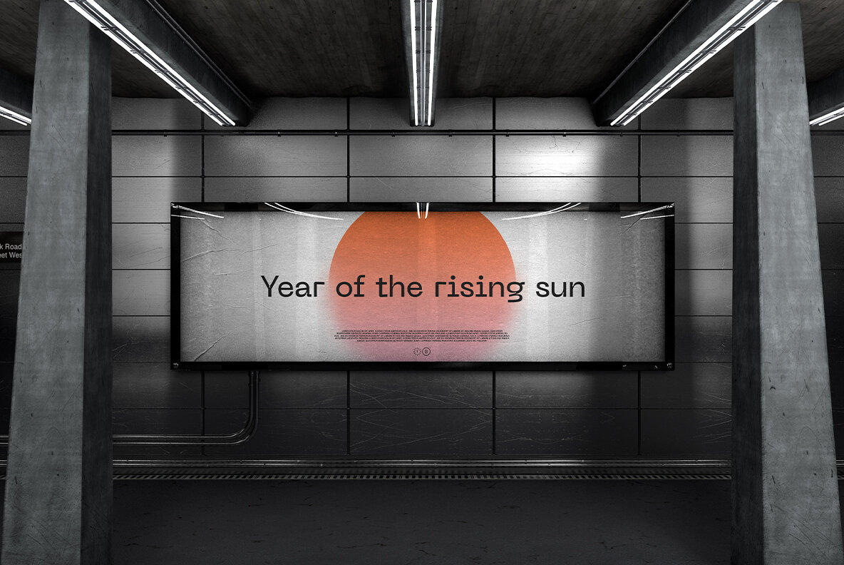Subway Billboard Mockup No 001 Subway Billboard Mockup No 001