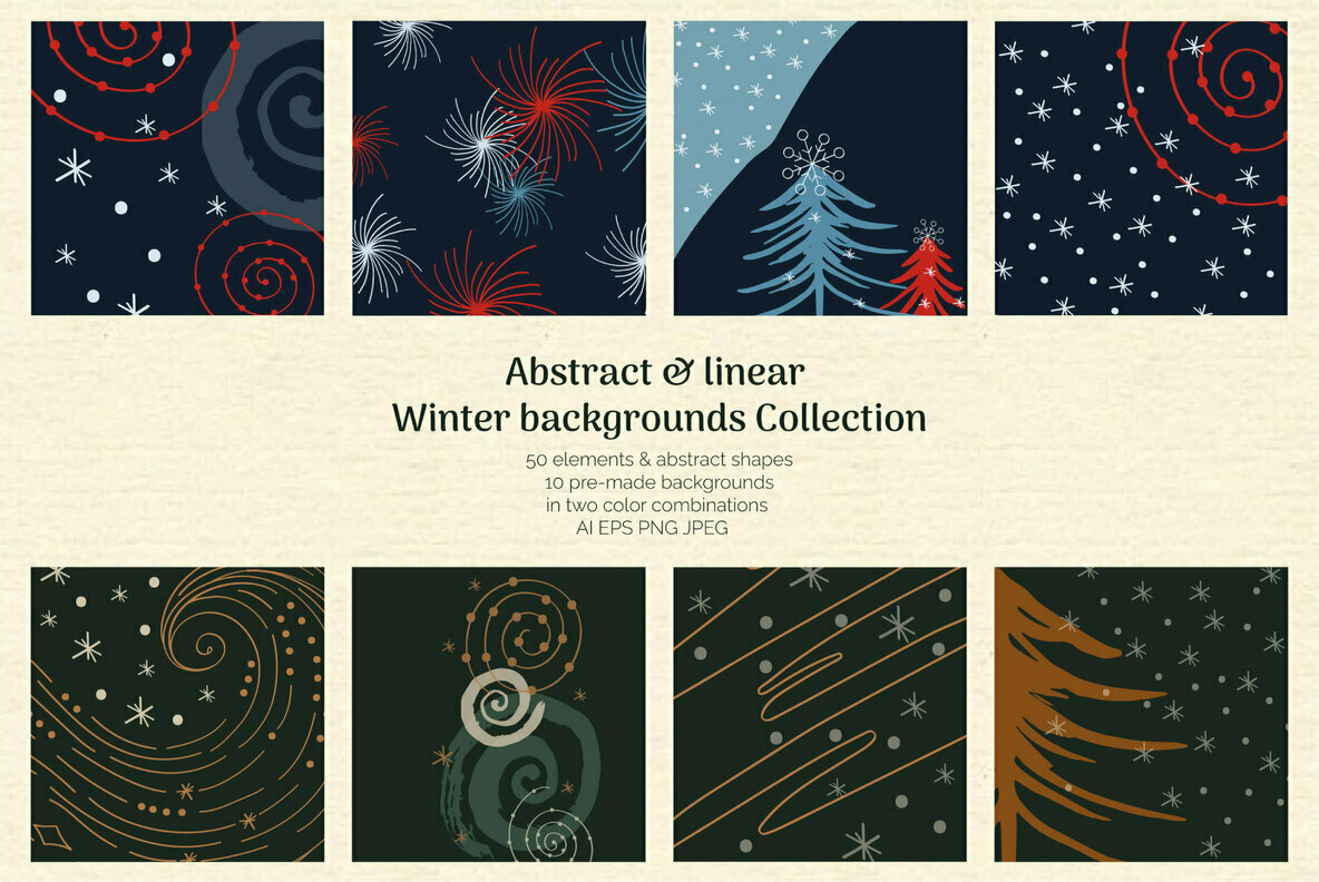 Abstract Linear Winter Background Collection 1