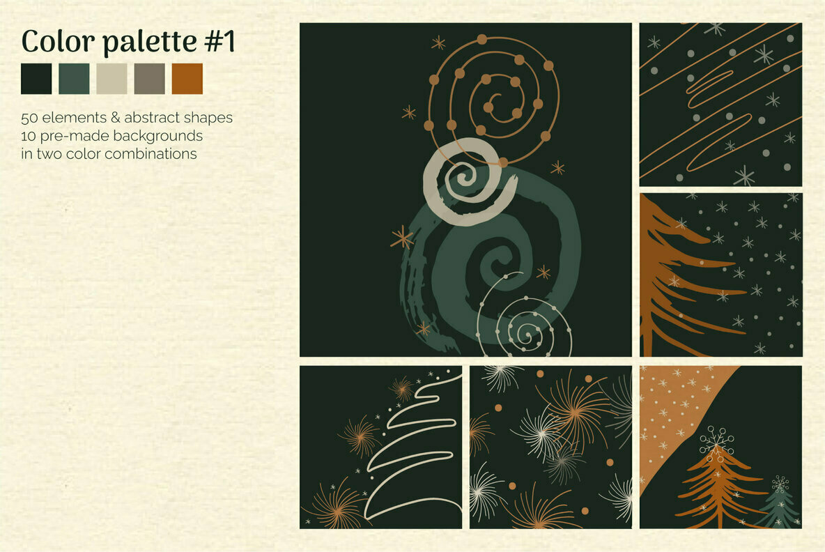 Abstract Linear Winter Background Collection 2