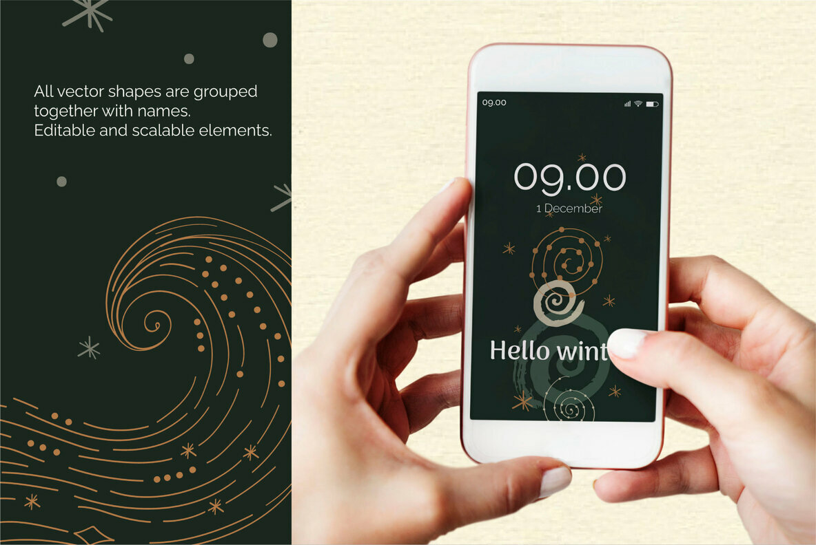 Abstract Linear Winter Background Collection 5