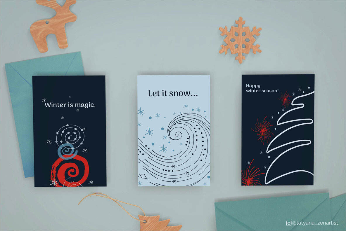 Abstract Linear Winter Background Collection 8