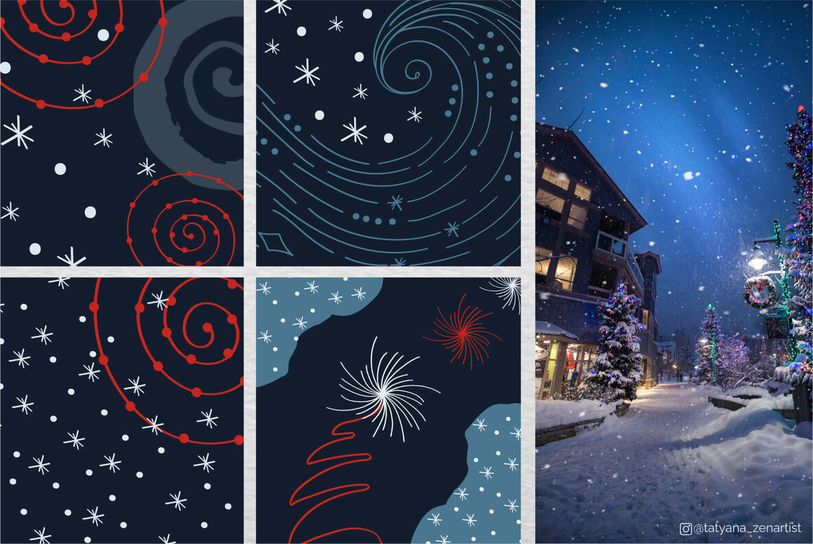 Abstract Linear Winter Background Collection 9