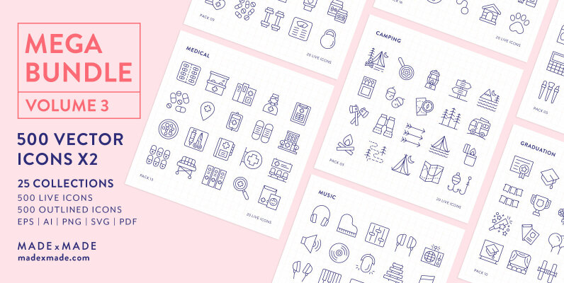 Mega Bundle Line Icons Vol 3
