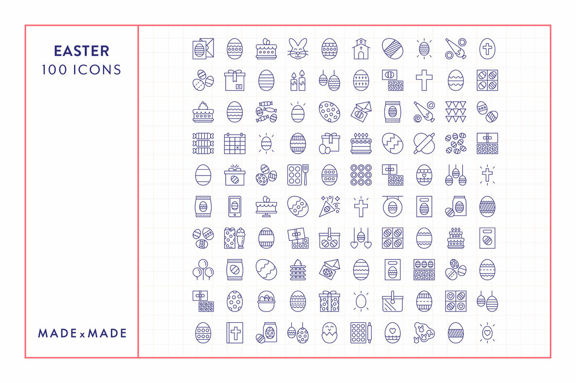 Easter Line Icons Easter Line Icons