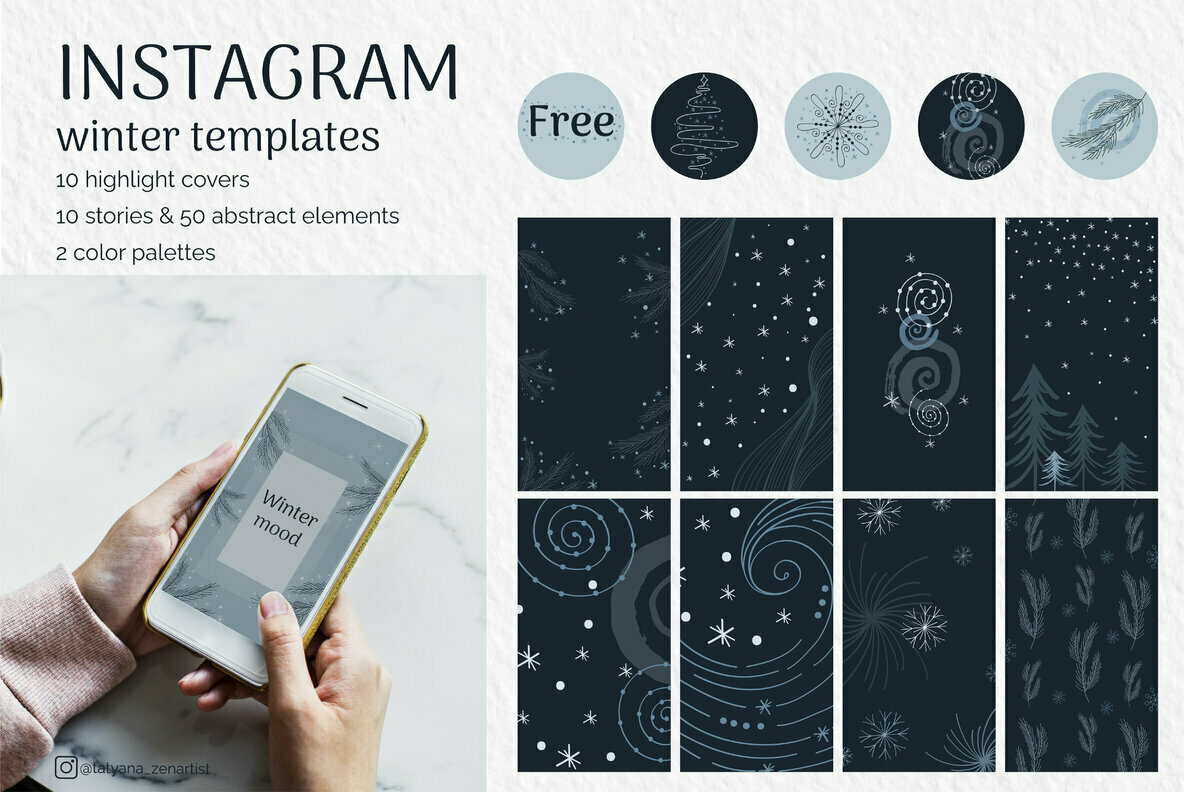 Abstract Winter Social Media Stories Layout Abstract Winter Social Media Stories Layout