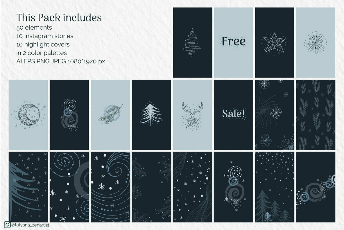 Abstract Winter Social Media Stories Layout Abstract Winter Social Media Stories Layout
