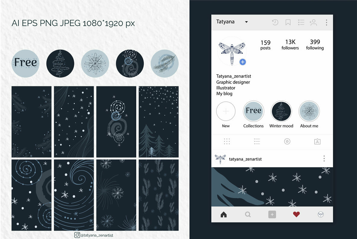Abstract Winter Social Media Stories Layout Abstract Winter Social Media Stories Layout