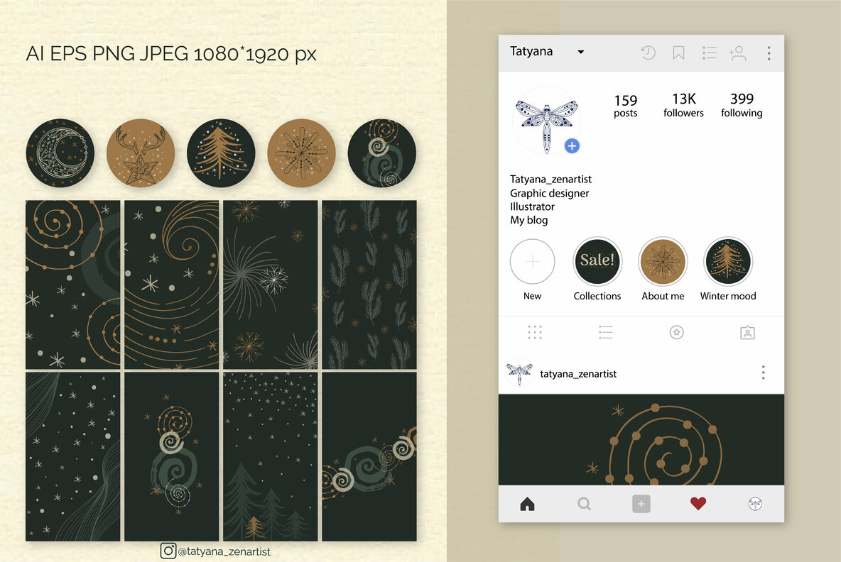 Abstract Winter Social Media Stories Layout Abstract Winter Social Media Stories Layout