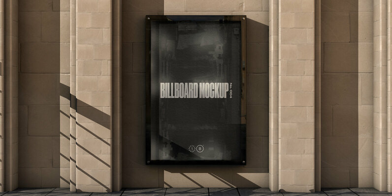 Sandstone Wall Billboard Mockup   No  004
