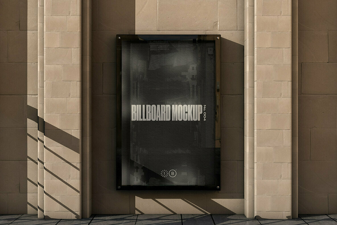 Sandstone Wall Billboard Mockup No 004 Sandstone Wall Billboard Mockup No 004