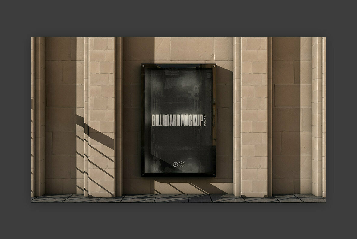 Sandstone Wall Billboard Mockup No 004 Sandstone Wall Billboard Mockup No 004
