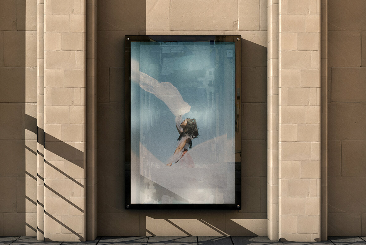 Sandstone Wall Billboard Mockup No 004 Sandstone Wall Billboard Mockup No 004