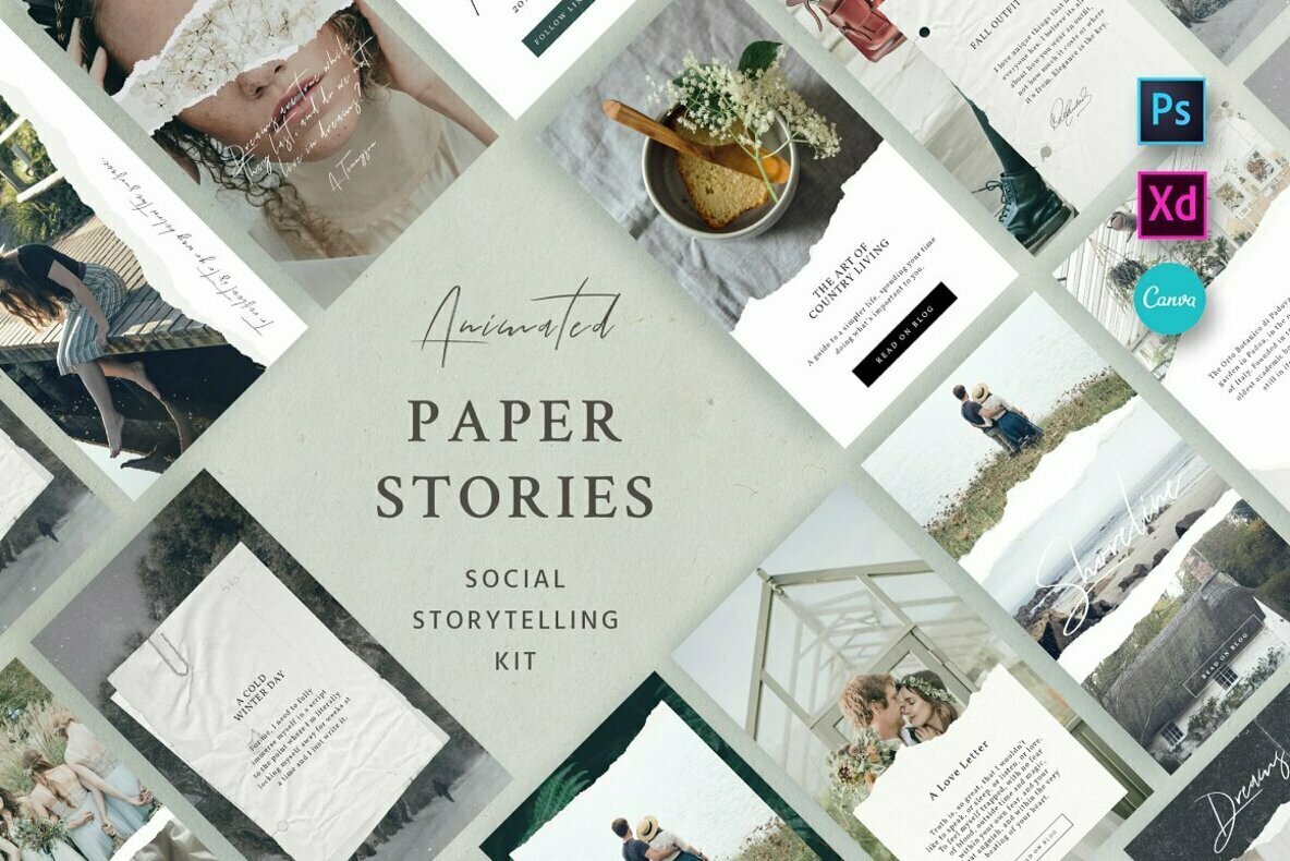 Paper Animated Stories Social kit Paper Animated Stories Social kit