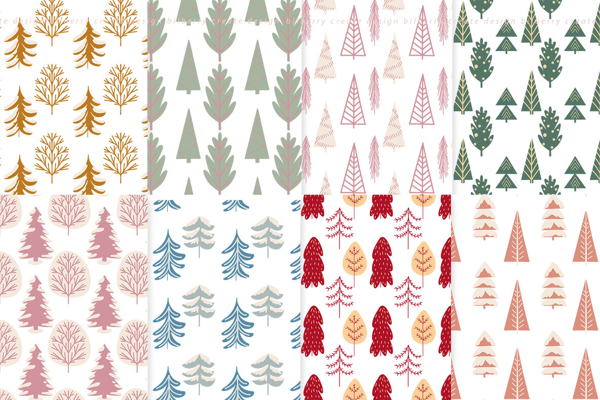 Christmas Tree Seamless Pattern