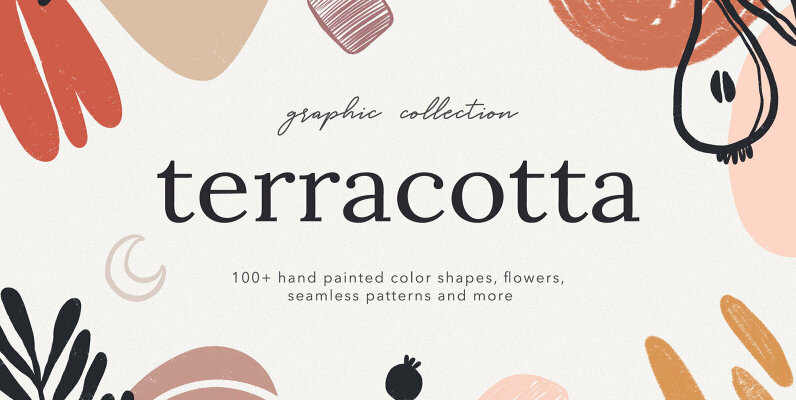 Abstract Shapes Print Graphics Terracotta