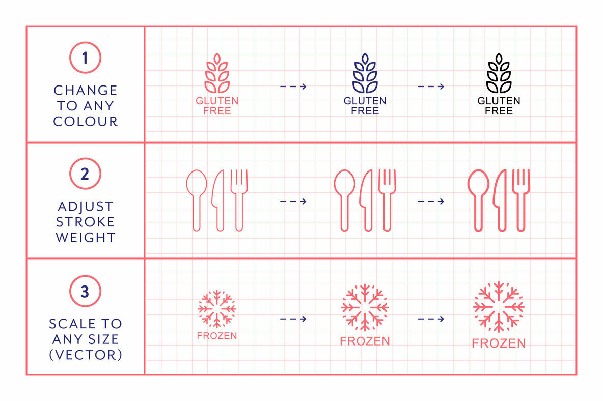 Food Packaging Line Icons 3