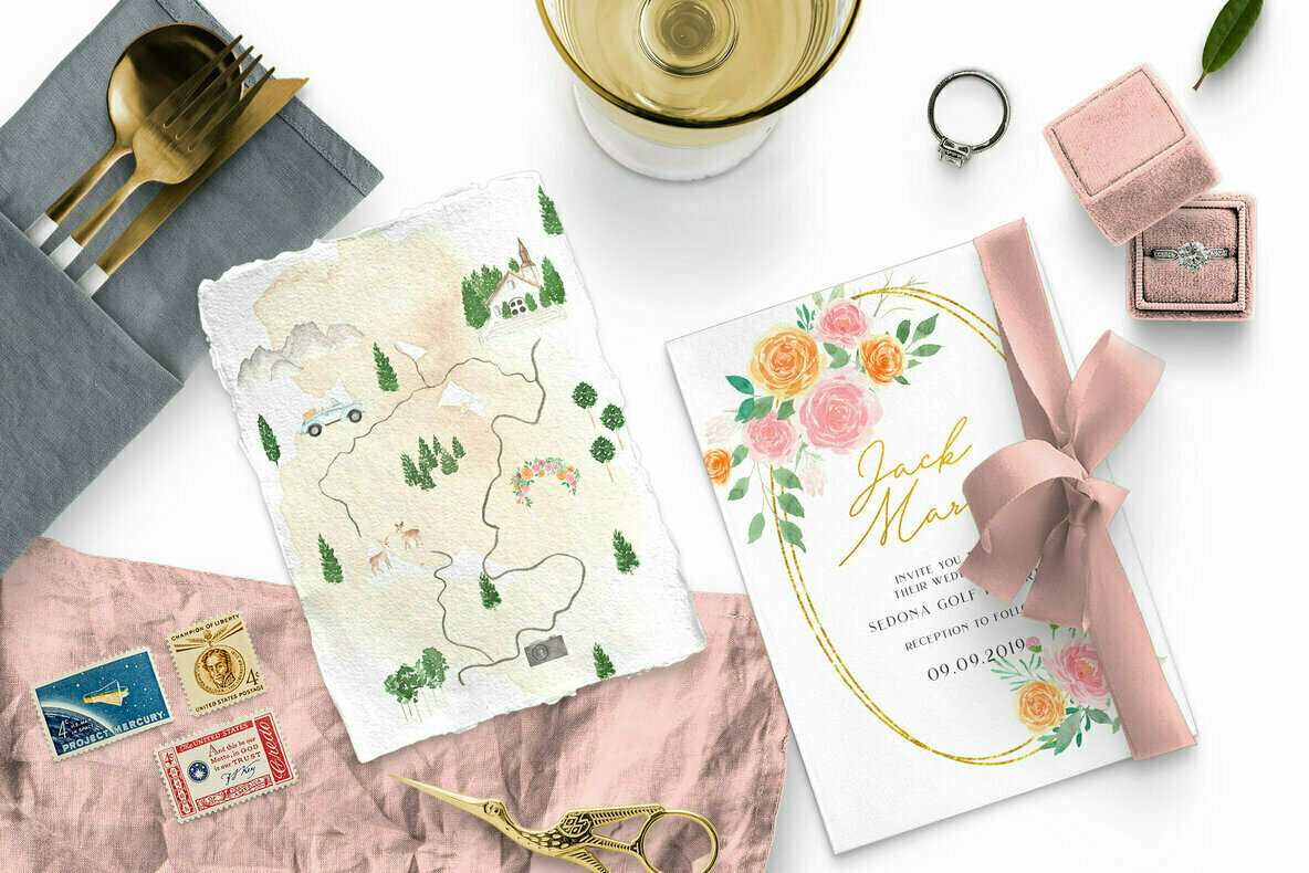 Watercolour Wedding Map Creator Kit Watercolour Wedding Map Creator Kit