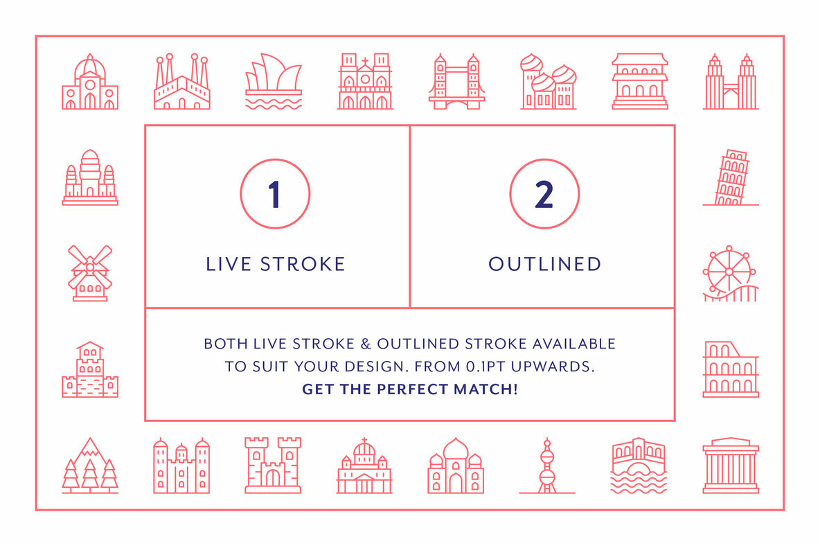 Landmarks Line Icons 4