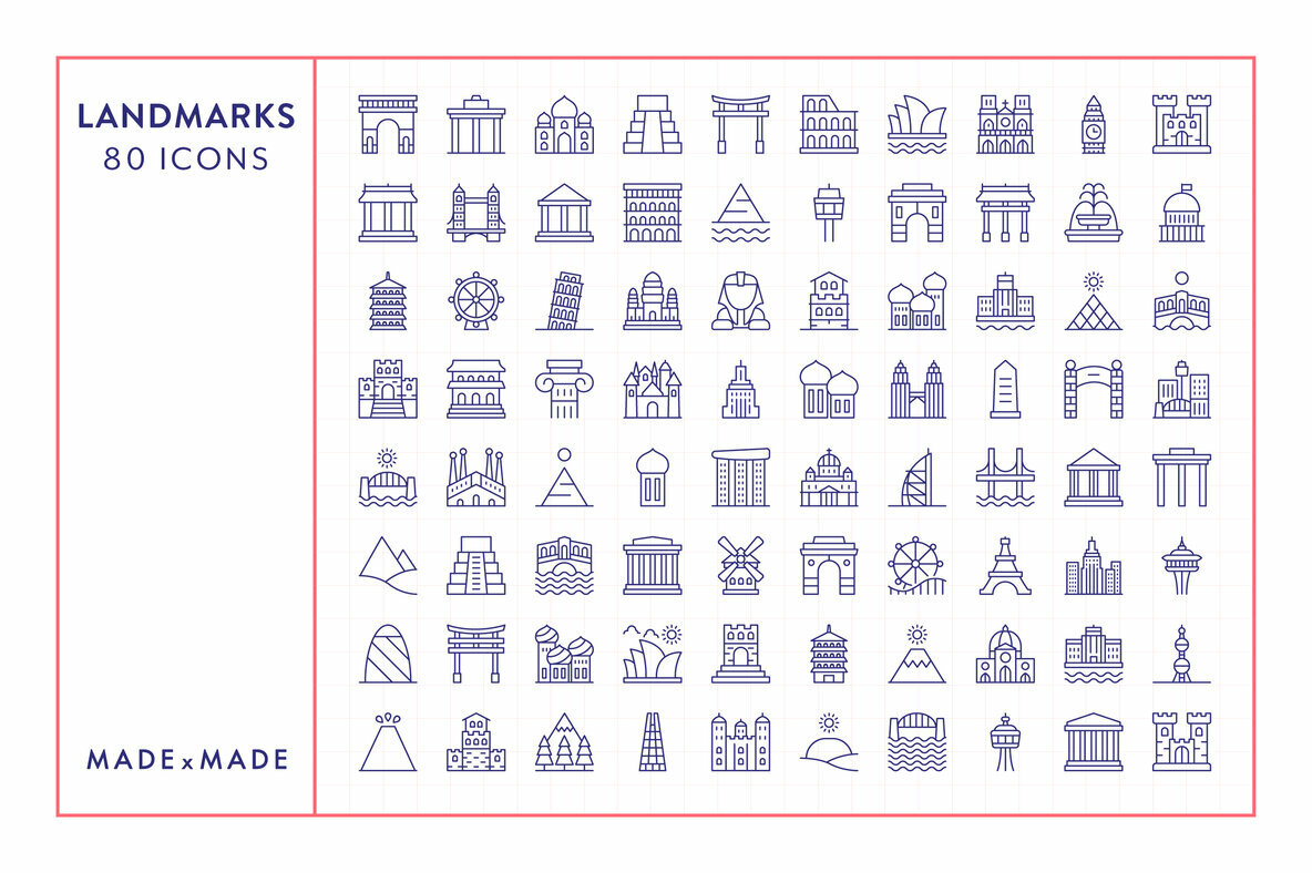 Landmarks Line Icons 5