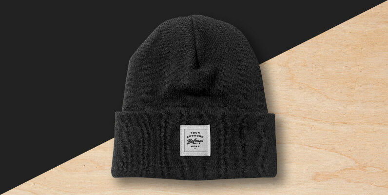 Folded Beanie Mockup