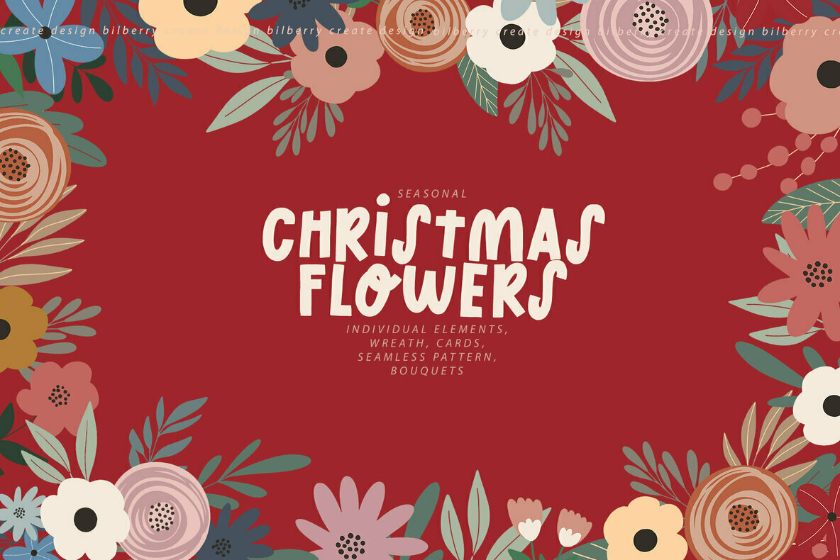 Christmas Flowers Art Set Christmas Flowers Art Set