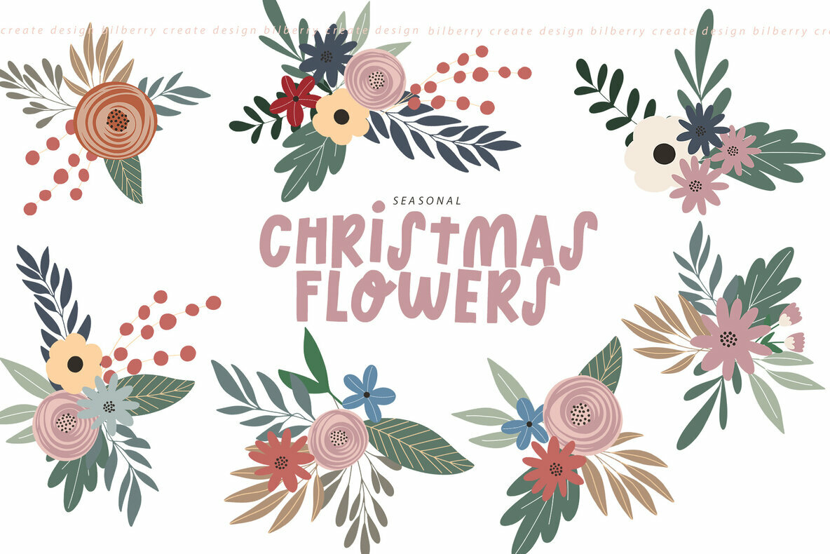 Christmas Flowers Art Set Christmas Flowers Art Set